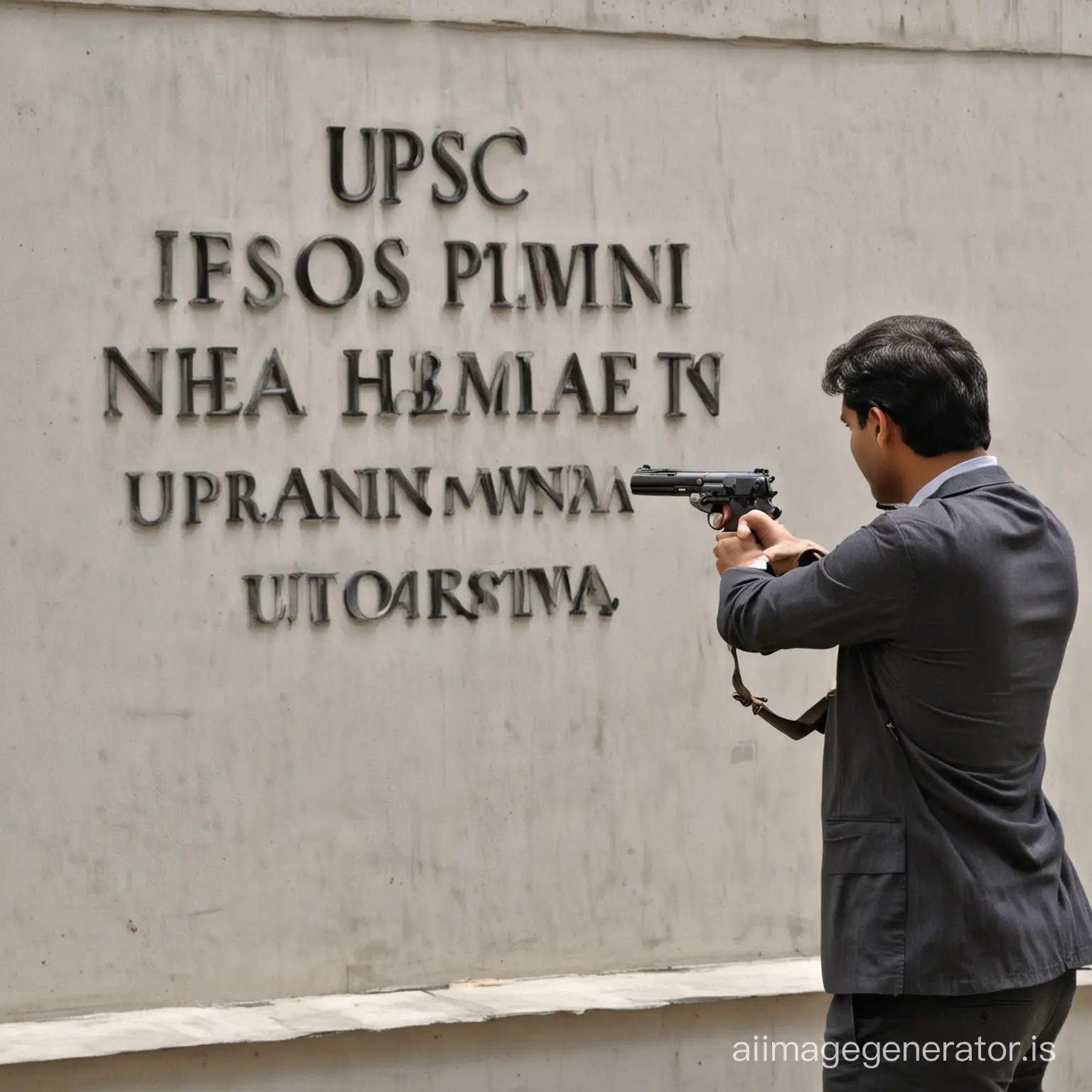 A man shooting the name upsc