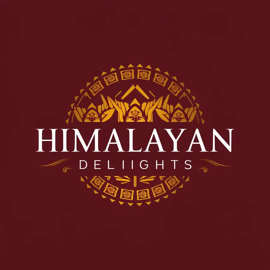 LOGO-Design-For-Himalayan-Delights-Fusion-of-Tibetan-and-Chinese-Cuisine-with-Elegant-Typography