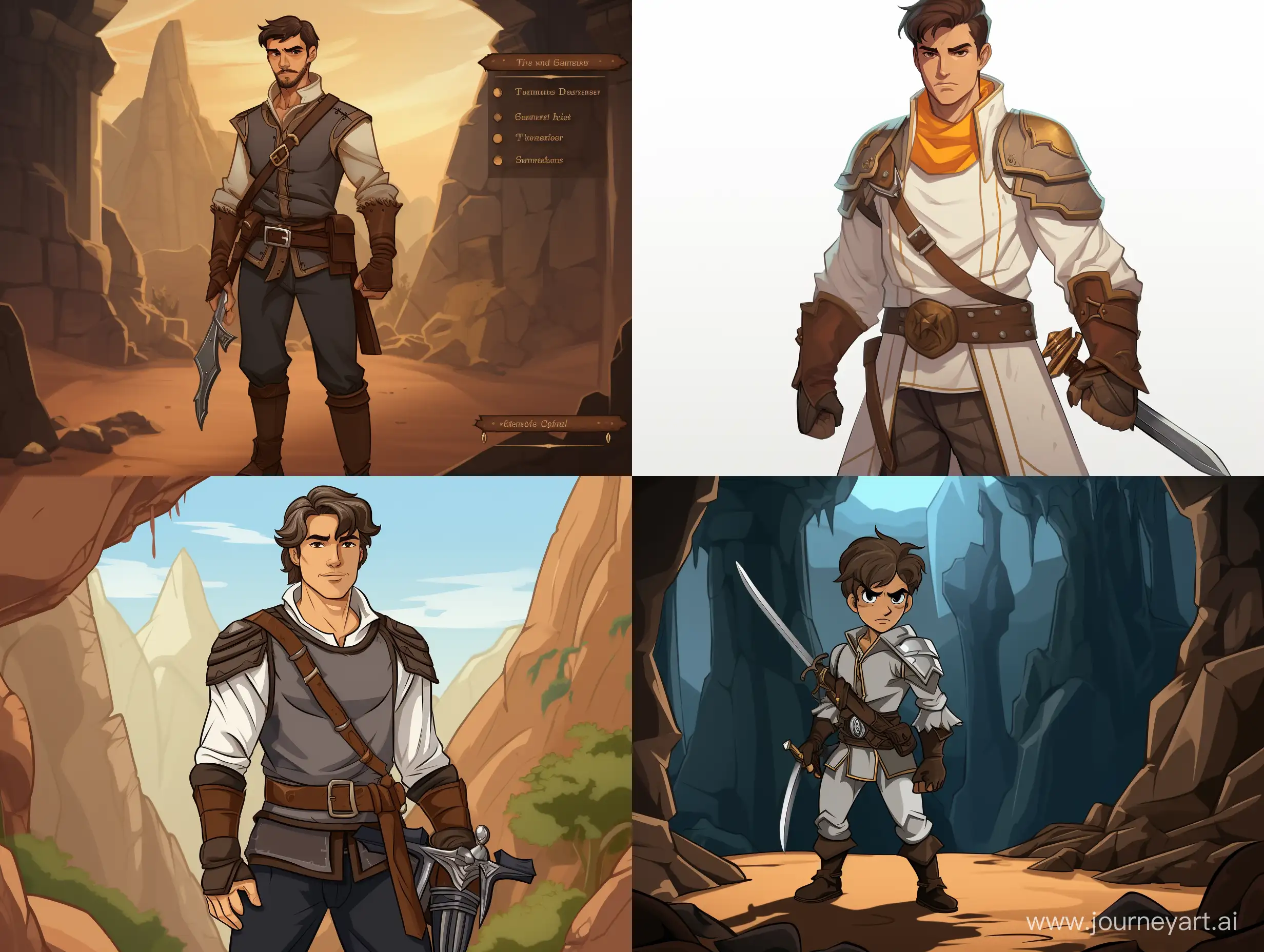 Mystical-Male-Adventurer-in-Dungeon-Exploration-with-Dagger-and-Pistol
