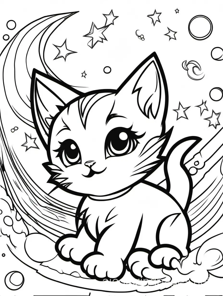  
kitten, isolated, simple, kids Coloring Page, black and white, line art, white background, clear background, no background, Ample White Space, thick outlines, the outlines of all the subjects are easy to distinguish, making it simple for children to color without too much difficulty.
, Coloring Page, black and white, line art, white background, Simplicity, Ample White Space. The background of the coloring page is plain white to make it easy for young children to color within the lines. The outlines of all the subjects are easy to distinguish, making it simple for kids to color without too much difficulty
