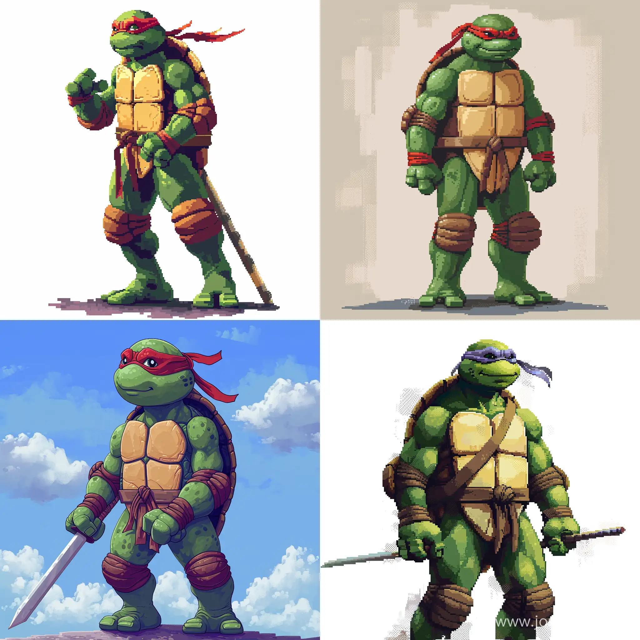 Pixel-Art-of-Ninja-Turtle-Raphael-Simple-and-Stylish