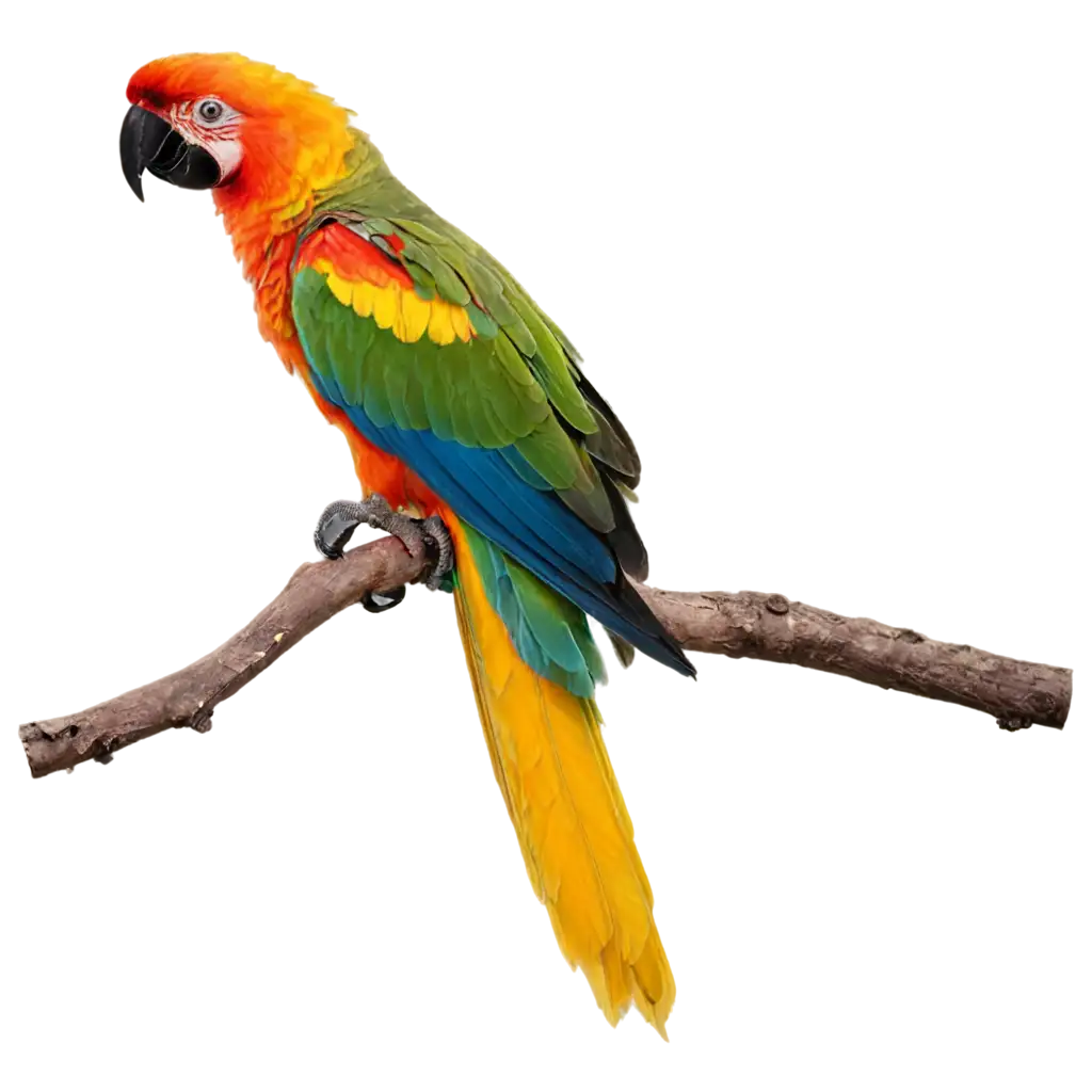 Exquisite-Parrot-on-a-Branch-Captivating-PNG-Image-for-Avian-Enthusiasts