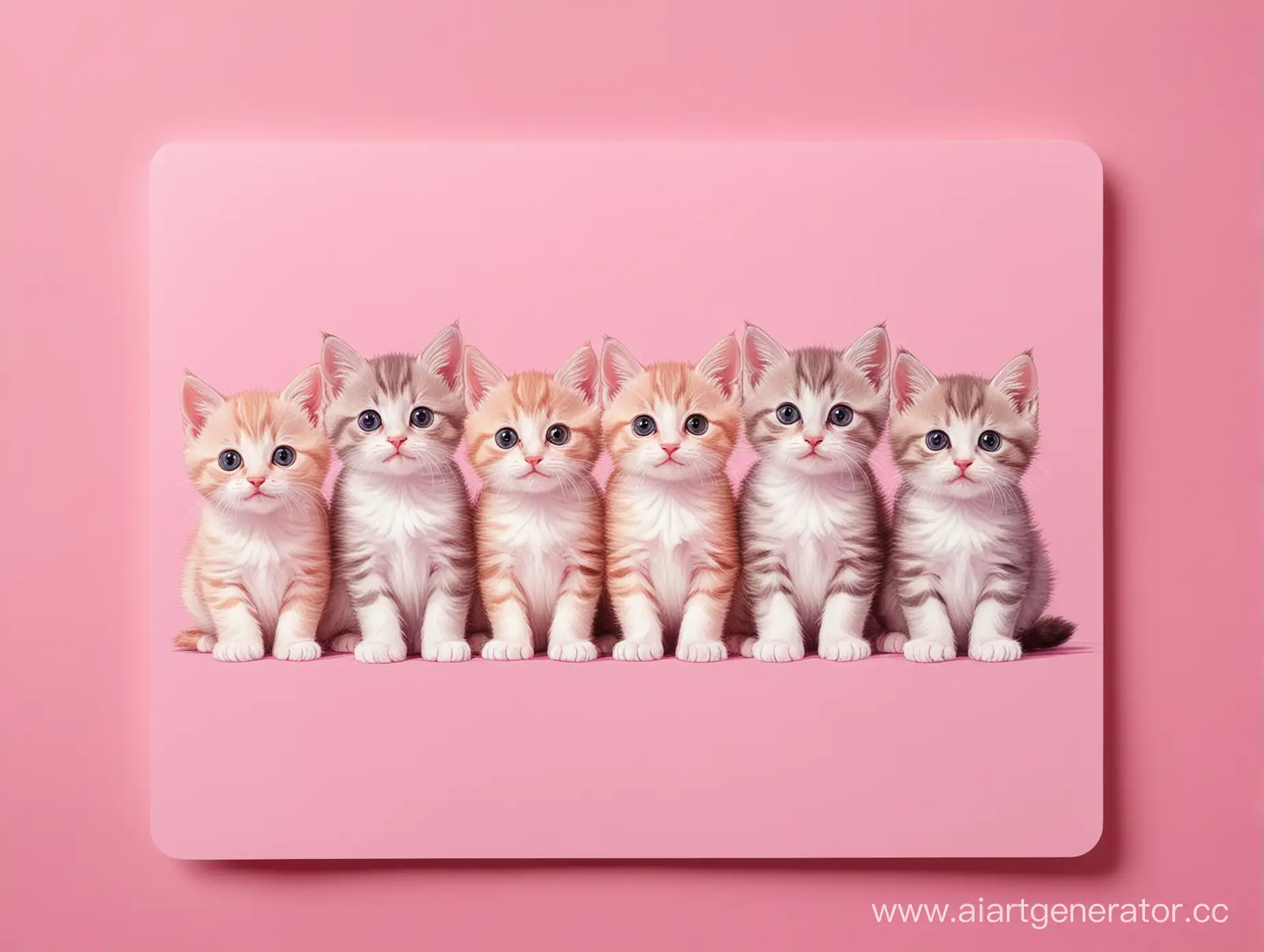 Adorable-Kittens-Drawing-on-Pink-Background-for-Girls-A4-Work-Folder