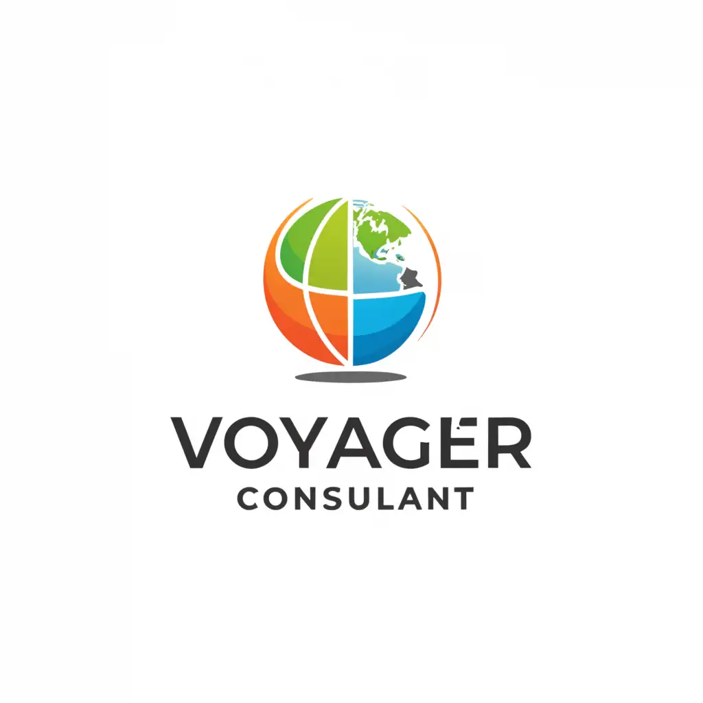 a logo design,with the text "Voyager Consultant", main symbol:Changing Country across the globe immigrant and as international student,Moderate,clear background