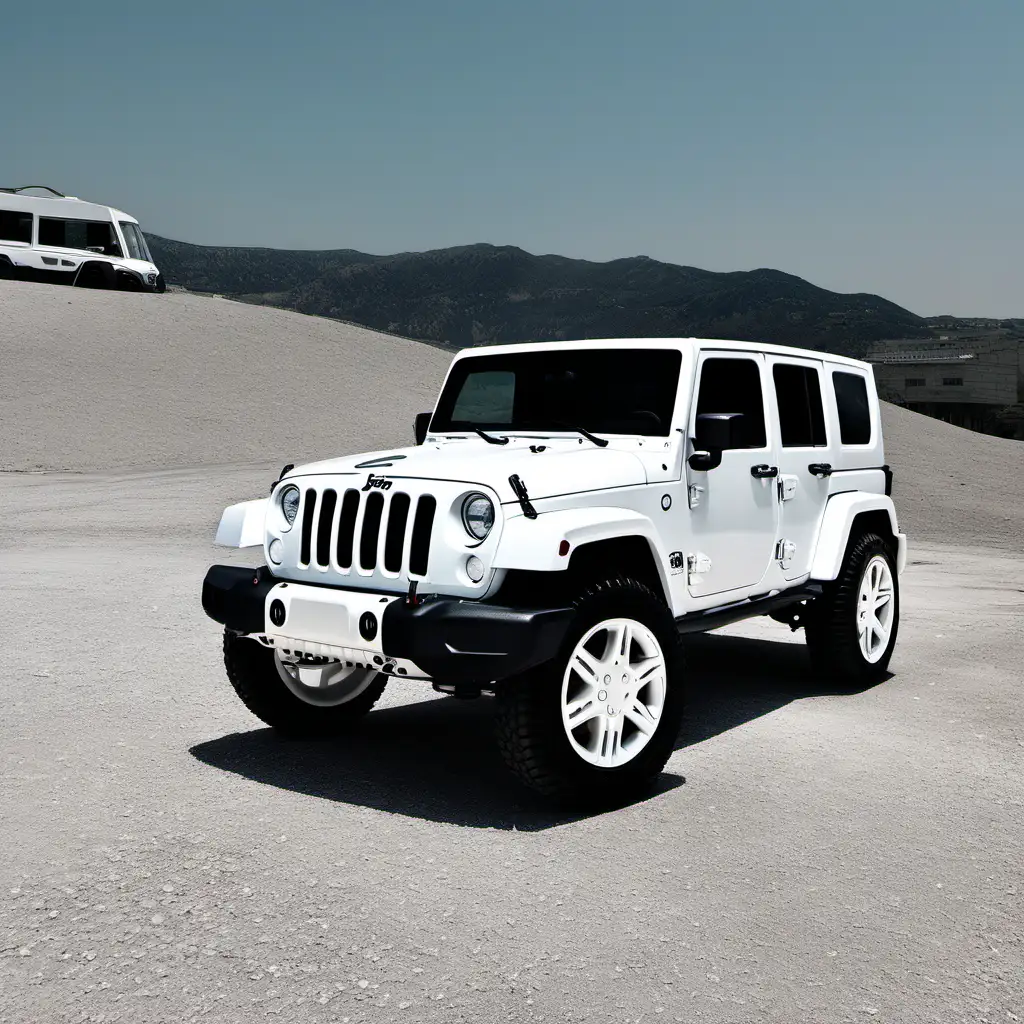 Luxury White Jeep Parked Outdoors
