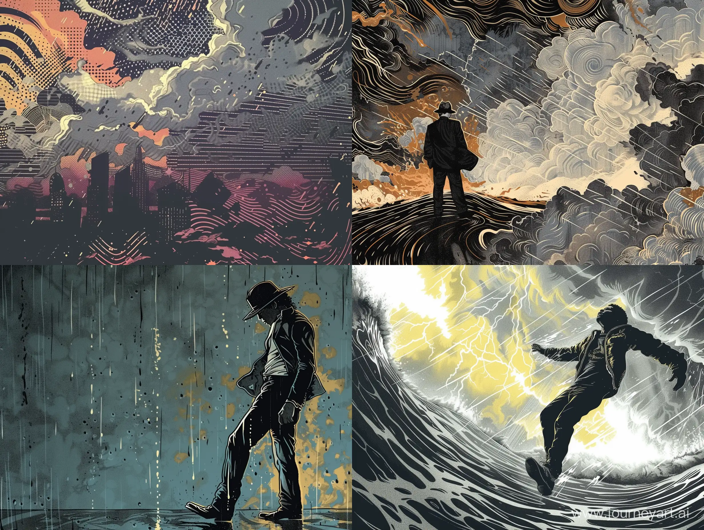 Dynamic-Halftone-Illustrations-of-Severe-Weather-in-Can-You-Feel-It-Inspired-Scene