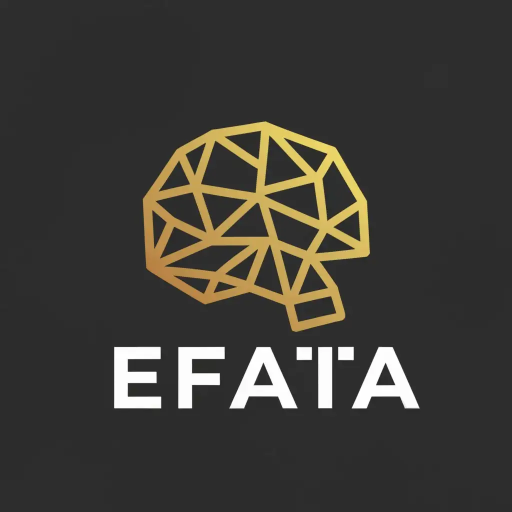 a logo design,with the text "Efata", main symbol:Brain,Moderate,clear background
