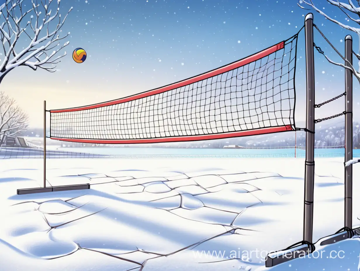 Winter-Fun-Artistic-Beach-Volleyball-in-the-Snow