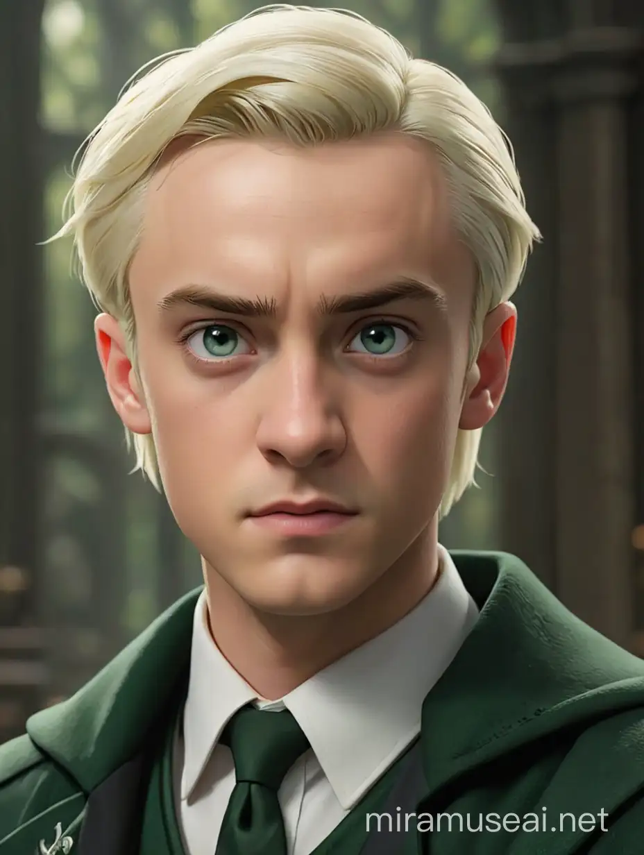 Draco Malfoy Slytherin House Wizard Portrait