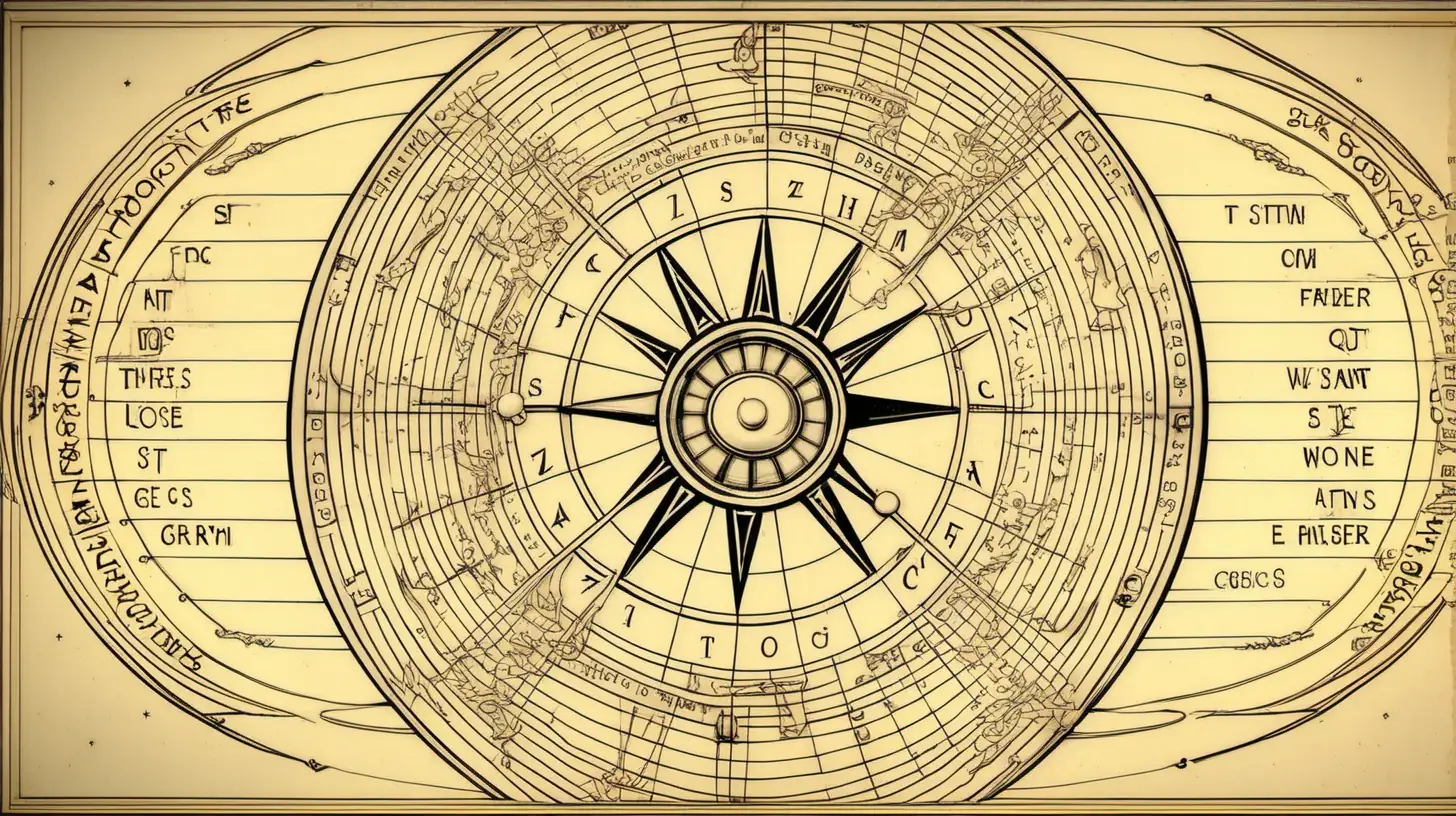 astrologic wheel, loose lines