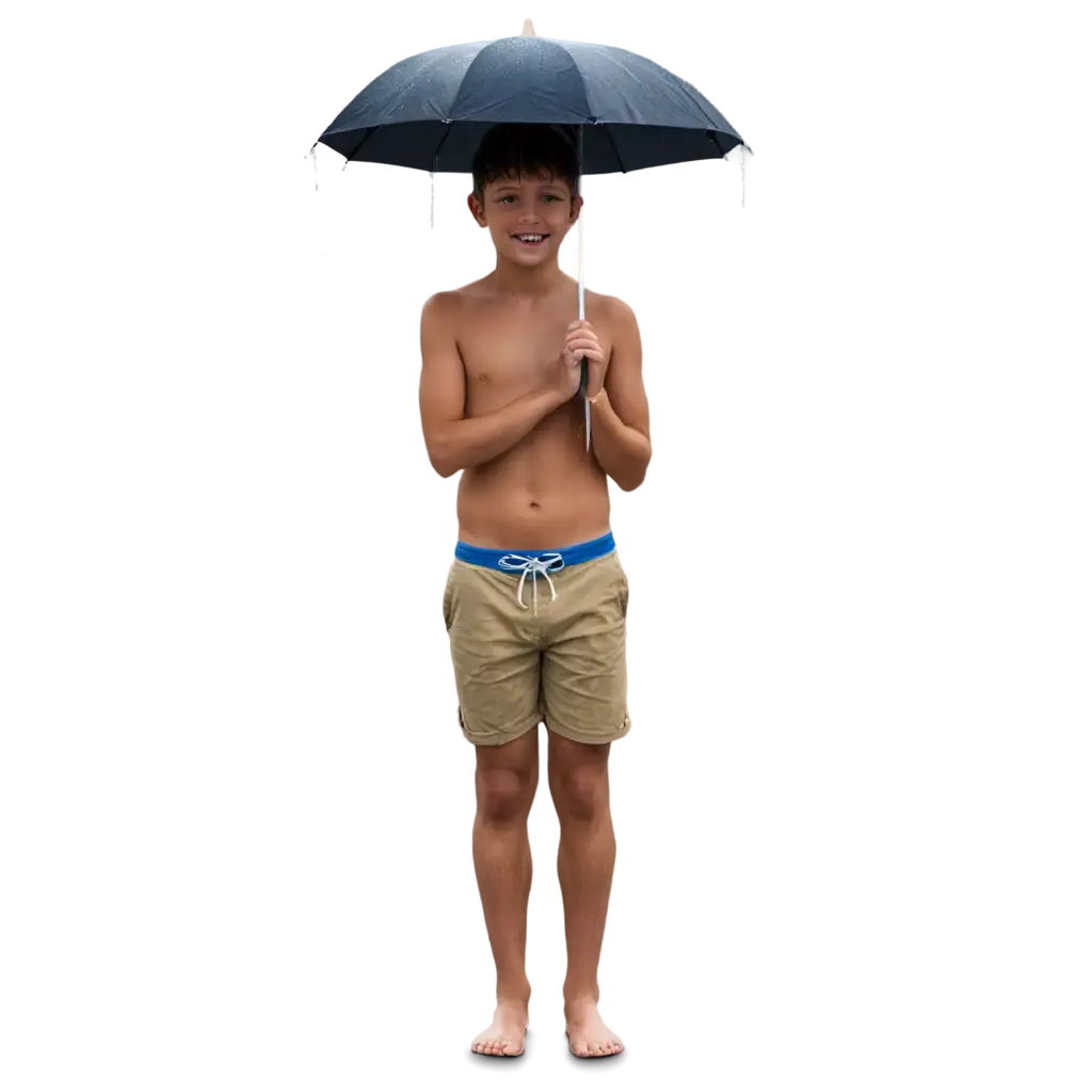 Adorable-Boy-Enjoying-Rain-on-the-Beach-Captivating-PNG-Image