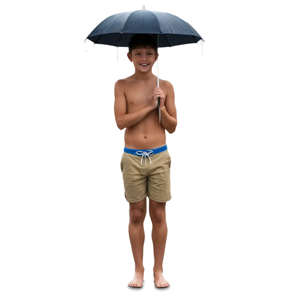 cute boy pic raining beach