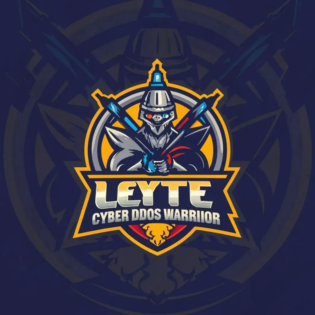 logo, Philippines, with the text "LEYTE CYBER DDOS WARRIOR", typography, be used in Internet industry