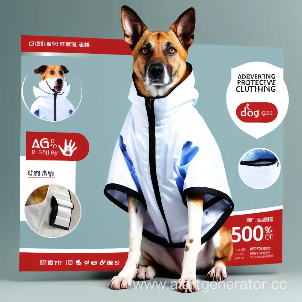promotional banner for advertising protective clothing for dogs