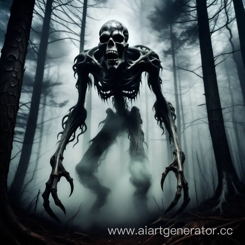 Ephemeral-Mist-Creature-Sinister-Skull-in-Dark-Forest