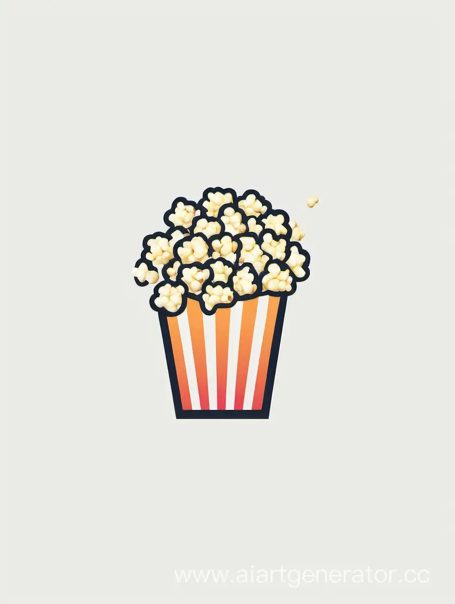 colorful popcorn logo, elegance, minimalist, white background