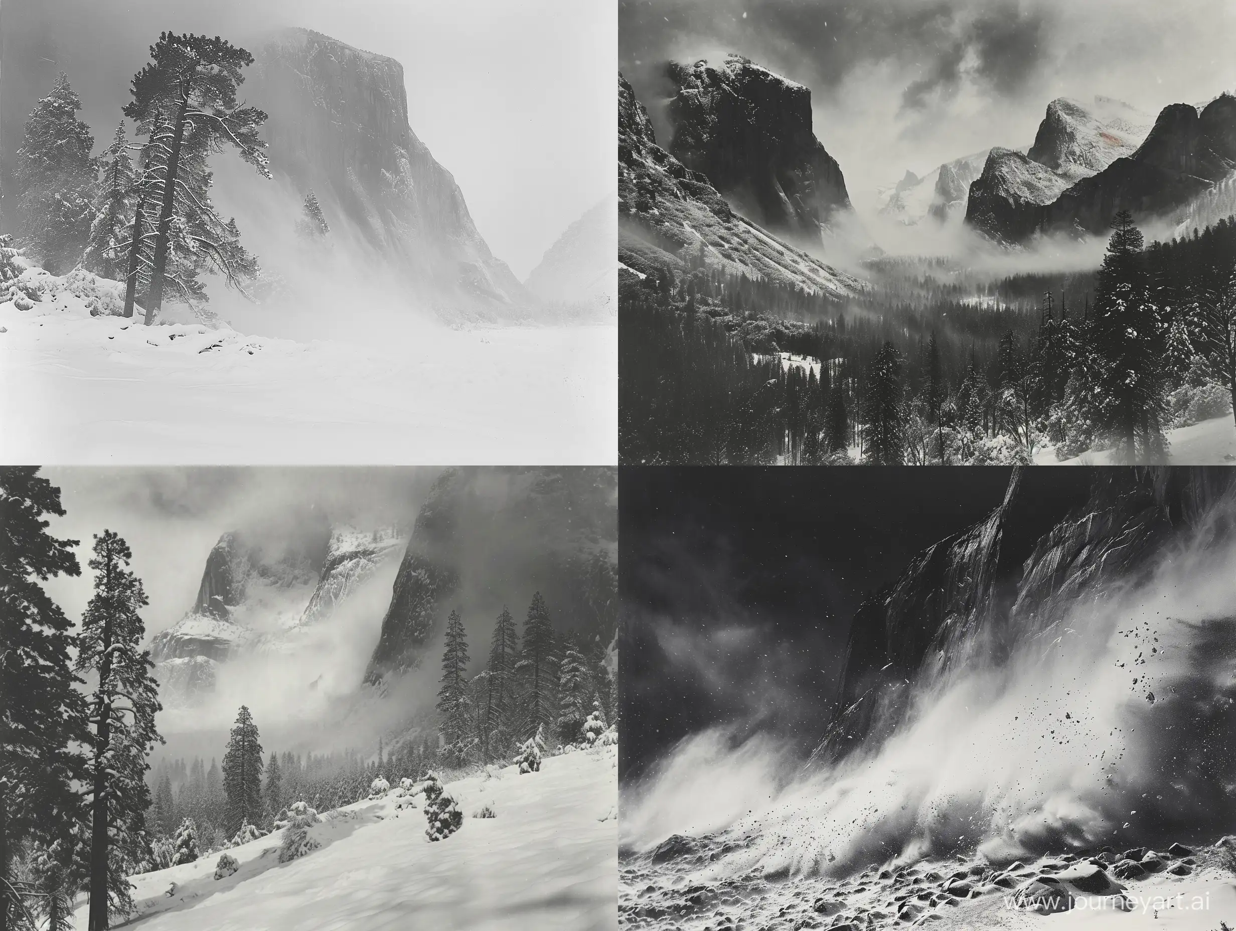 Enchanting-Winter-Landscape-in-Ansel-Adams-Photograph-Yosemite-National-Park
