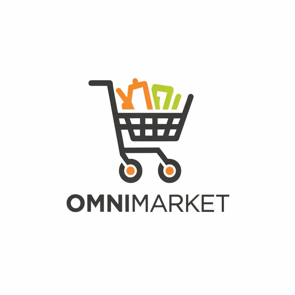 a logo design,with the text "Omni Market", main symbol:Cart,Moderate,be used in Retail industry,clear background