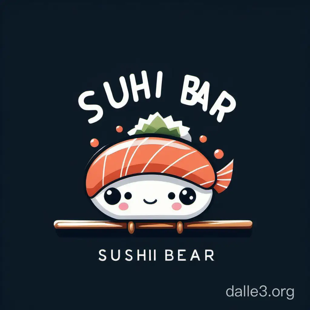sushi bar logo with a cute nigri