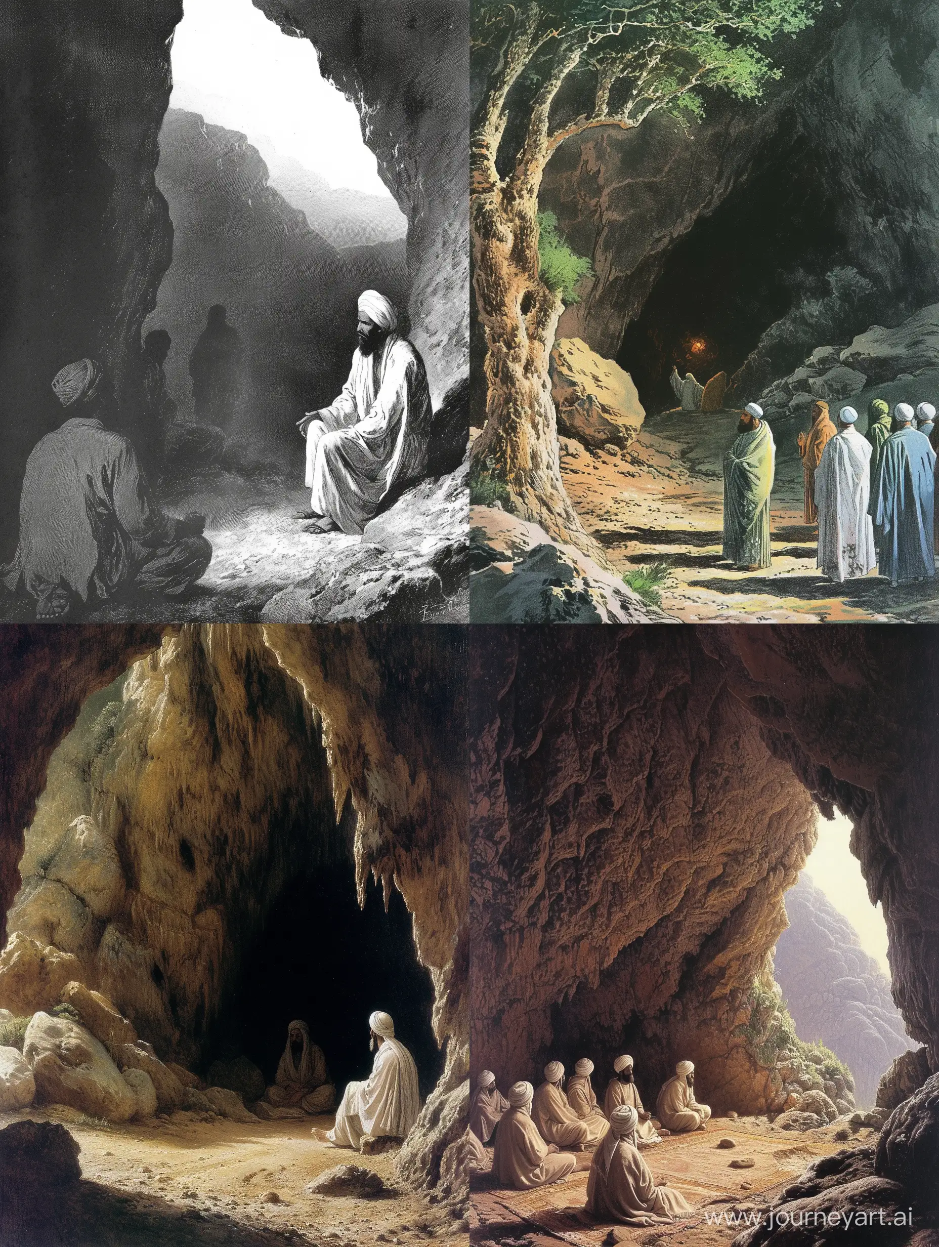 Révélation à Muhammad dans la grotte Hira.