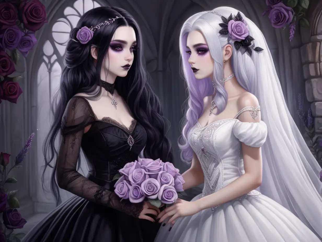 Fantasy Lesbian Wedding Ethereal Union of Lavender and Roses