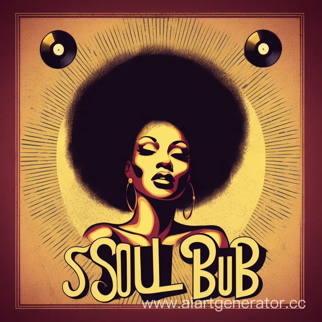 cover for soul rnb album in vintage style