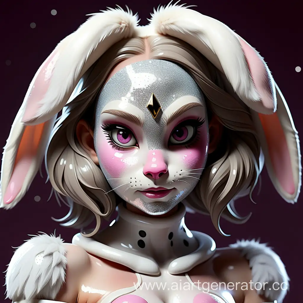 Glittery-Latex-Rabbit-Girl-with-Unique-Features