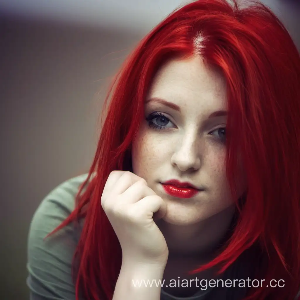 Девушка, красные волосы