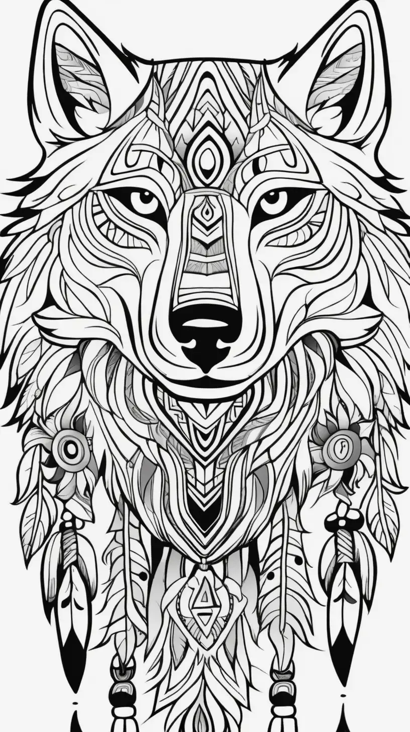 Loyalty and Family Bonds LakotaInspired Wolf Totem Coloring Page