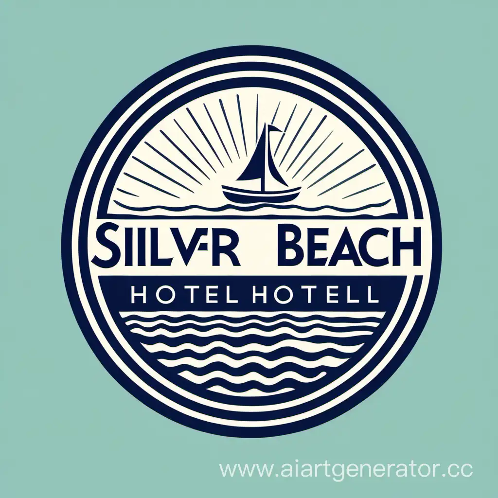 логотип для отеля серебряный пляж