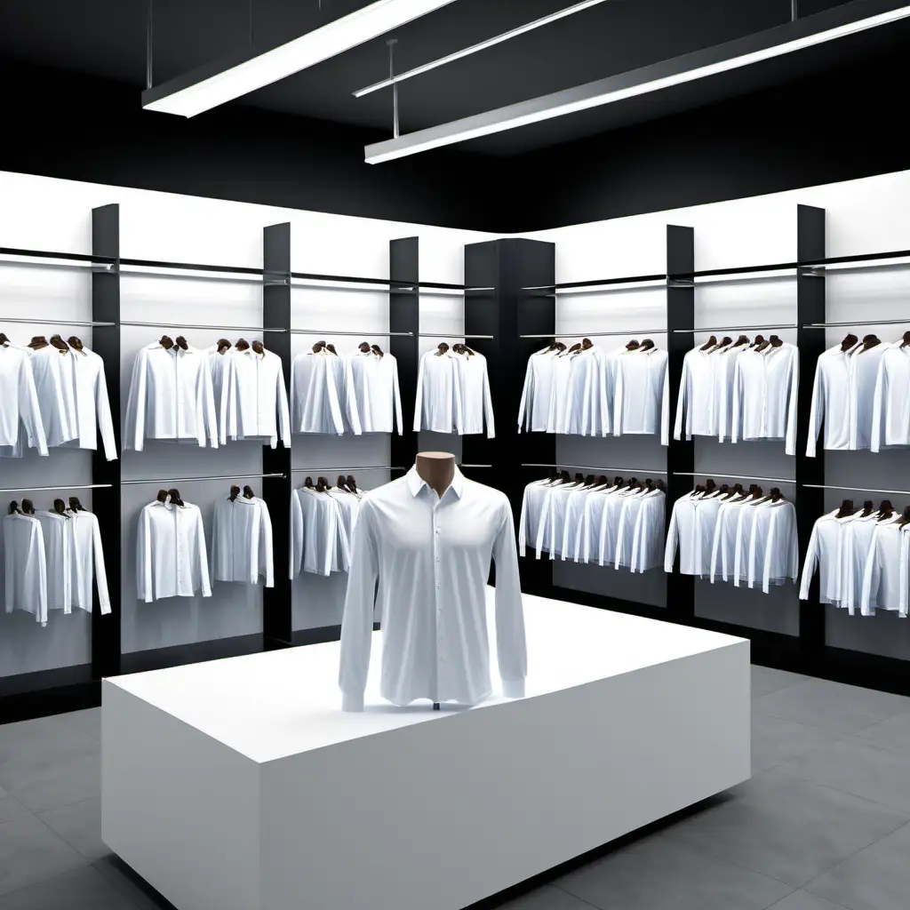 White LongSleeved Sport Shirts Display