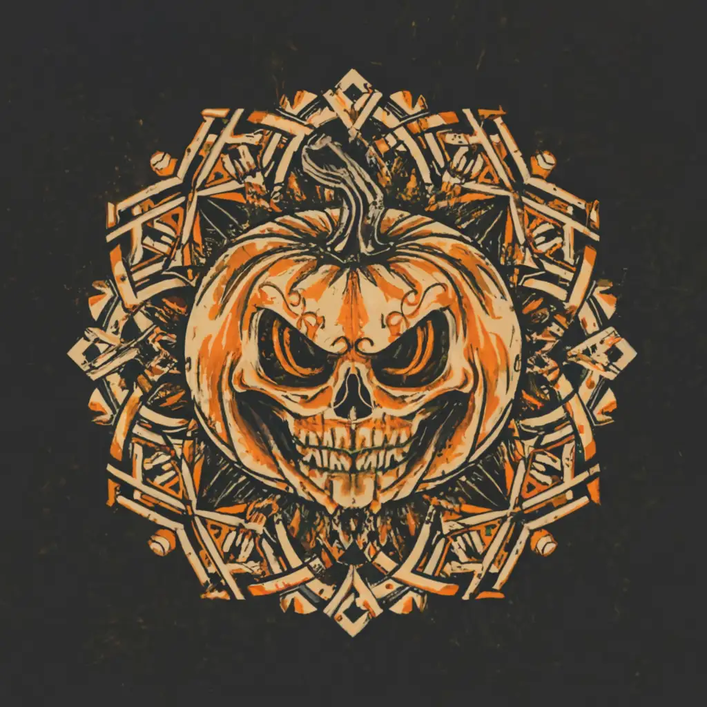 a logo design,with the text "Dressed In Decay", main symbol:Halloween pumpkin & sacred geometry,Moderate,clear background