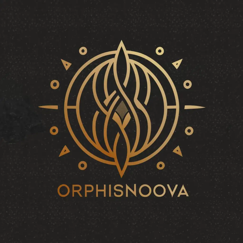 a logo design,with the text "OrphisNova", main symbol:sun and moon,complex,clear background