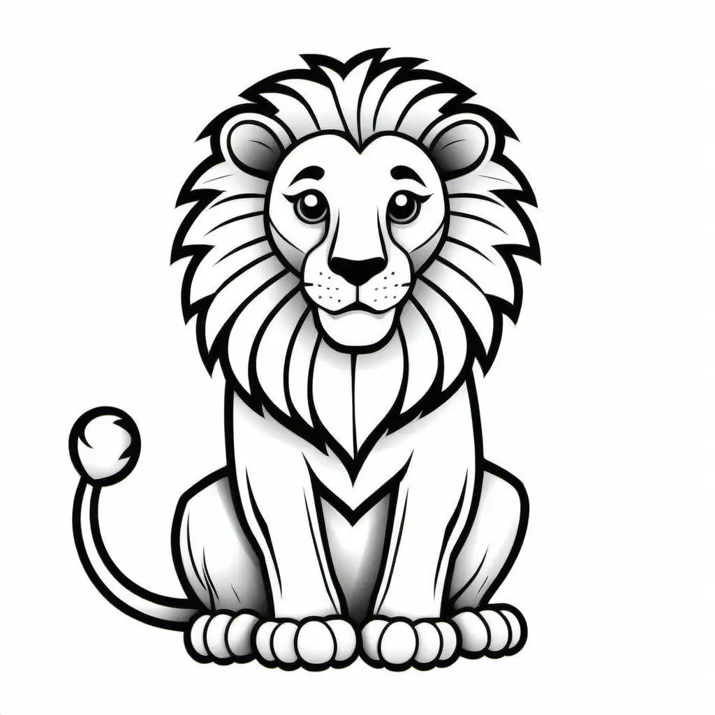australian cartoon detailed image of lion black and white stencil for childrens colouring book cartoon white background