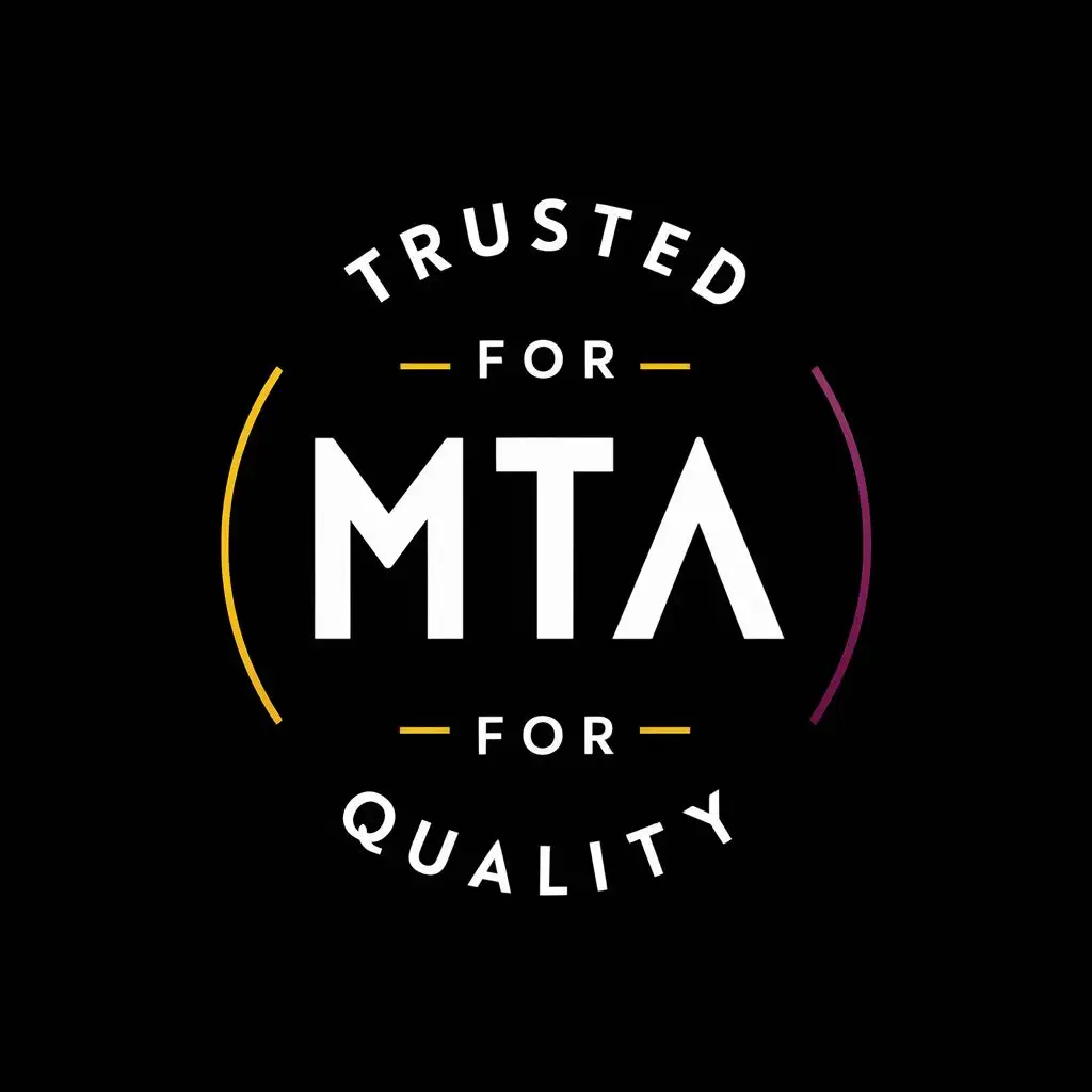 logo, Trusted for Quality, with the text "MTA", typography