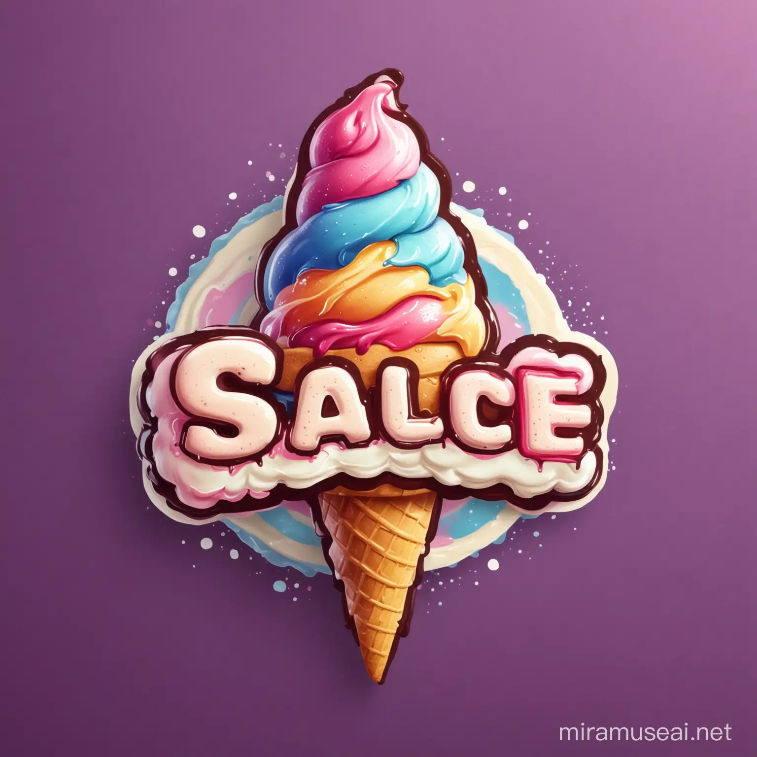 Colorful Ice Cream Logo for Sale