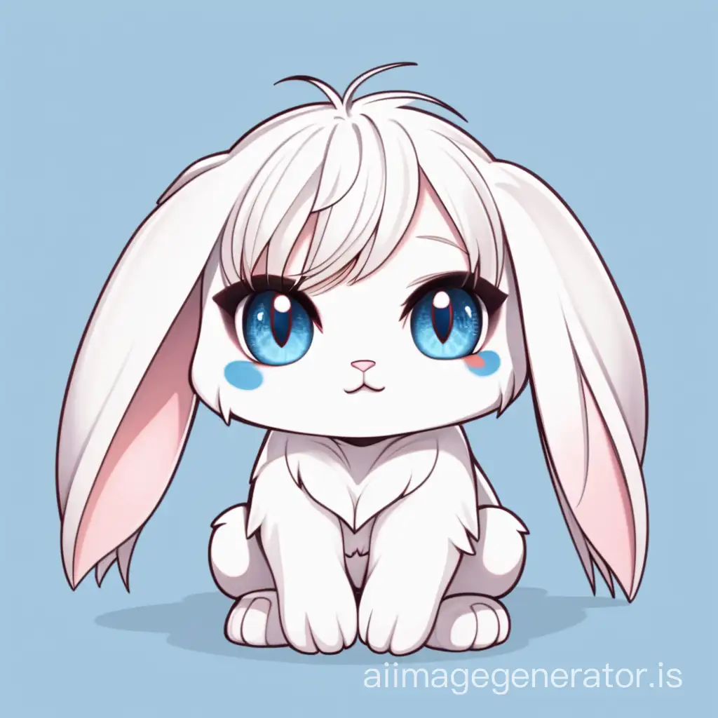 chibi bunny animal blue eyes