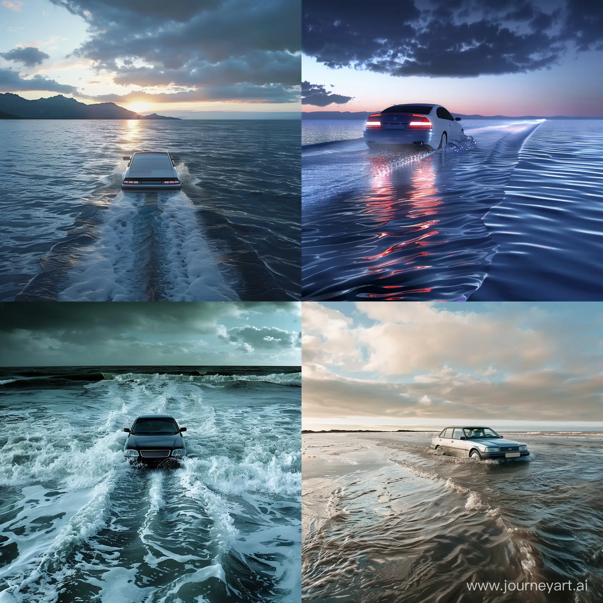 Automobile-Cruising-Across-Calm-Waters