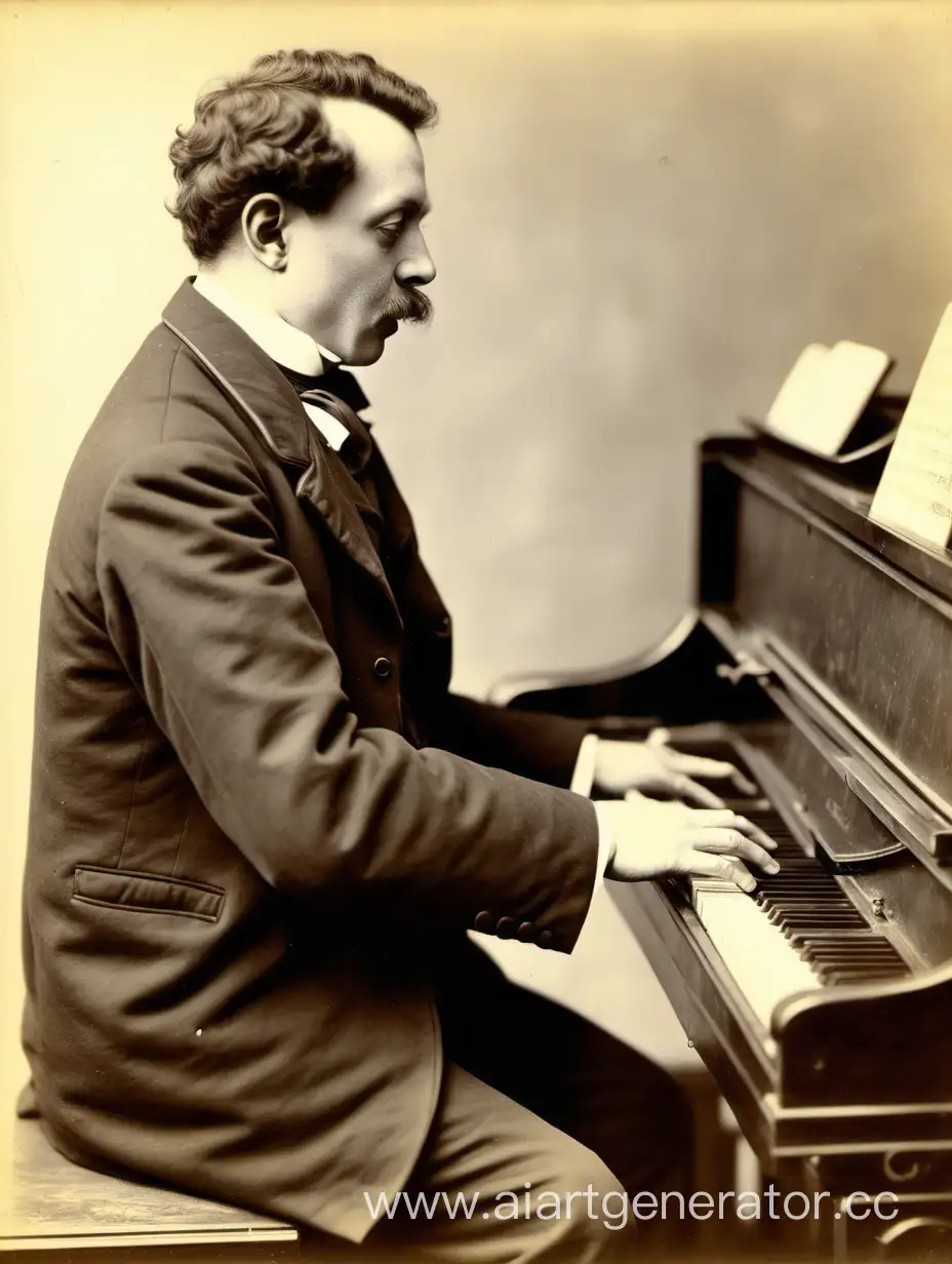 Музыкант по имени Баумвейс 19-20 век играющий на пианино