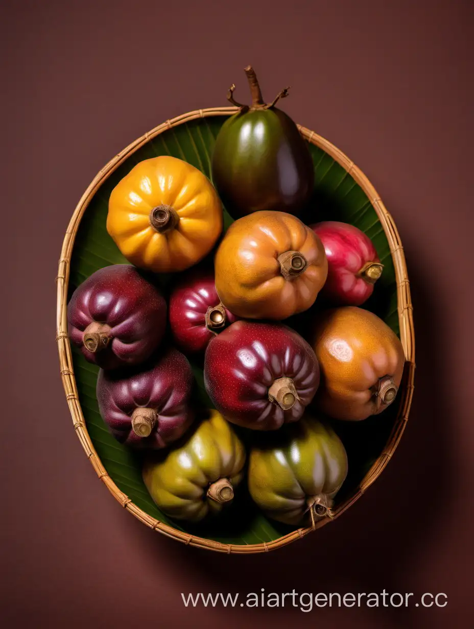 Asam-Kumbang-Fruit-on-Rustic-Reddish-Brown-Background