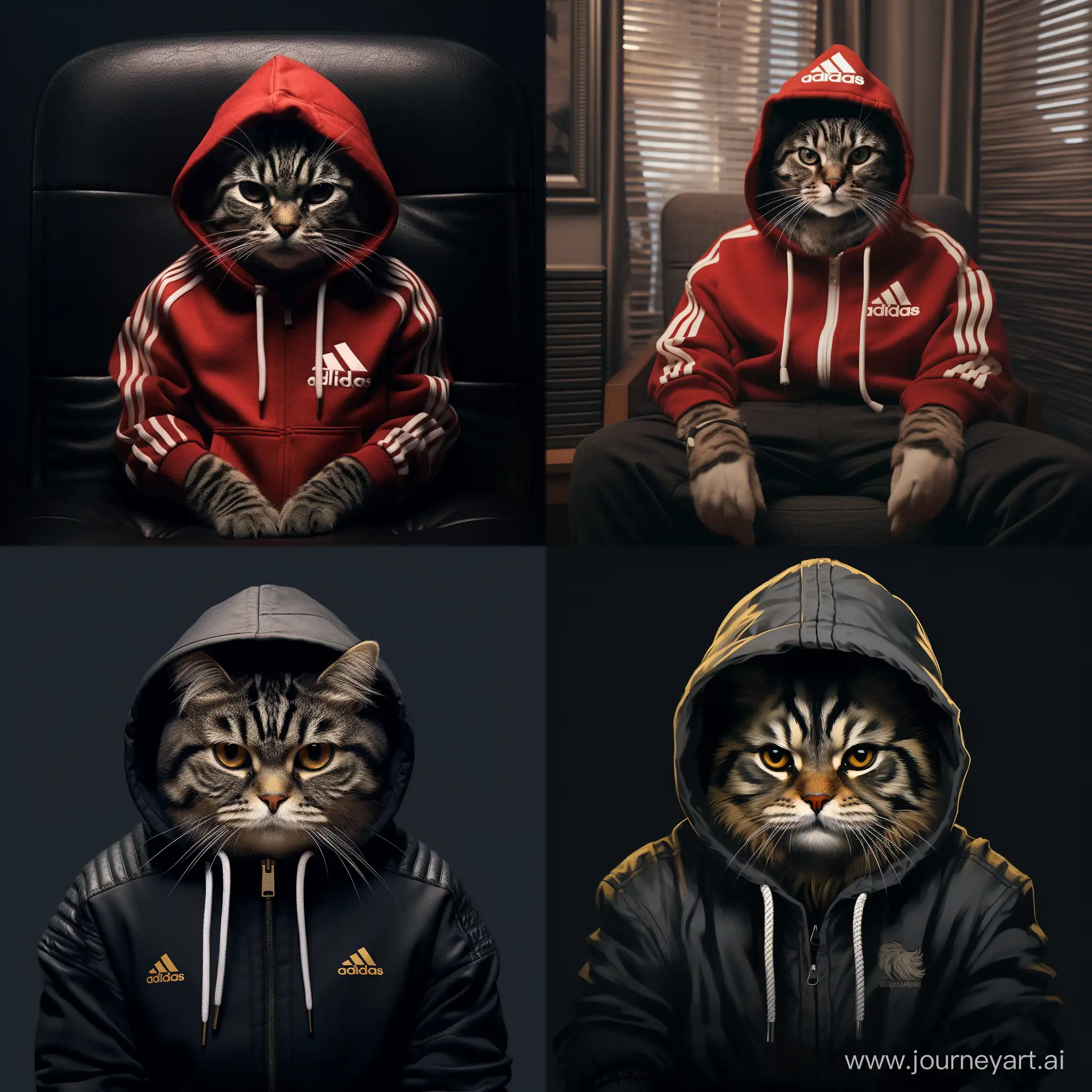 Fashionable-Feline-Swagger-Cat-in-Adidas-Sweatshirt-Poses-with-Gangster-Vibes