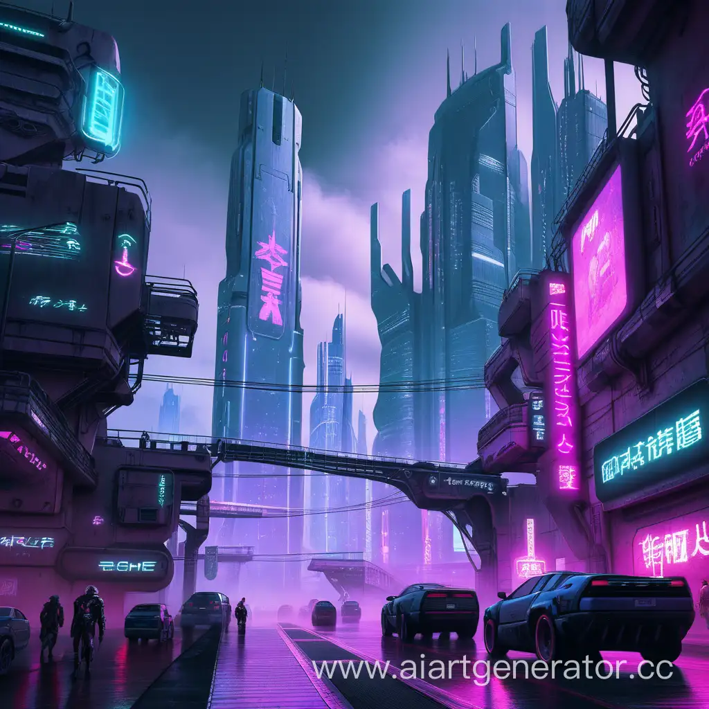 Futuristic-Cyberpunk-Cityscape-with-Neon-Lights-and-Skyscrapers