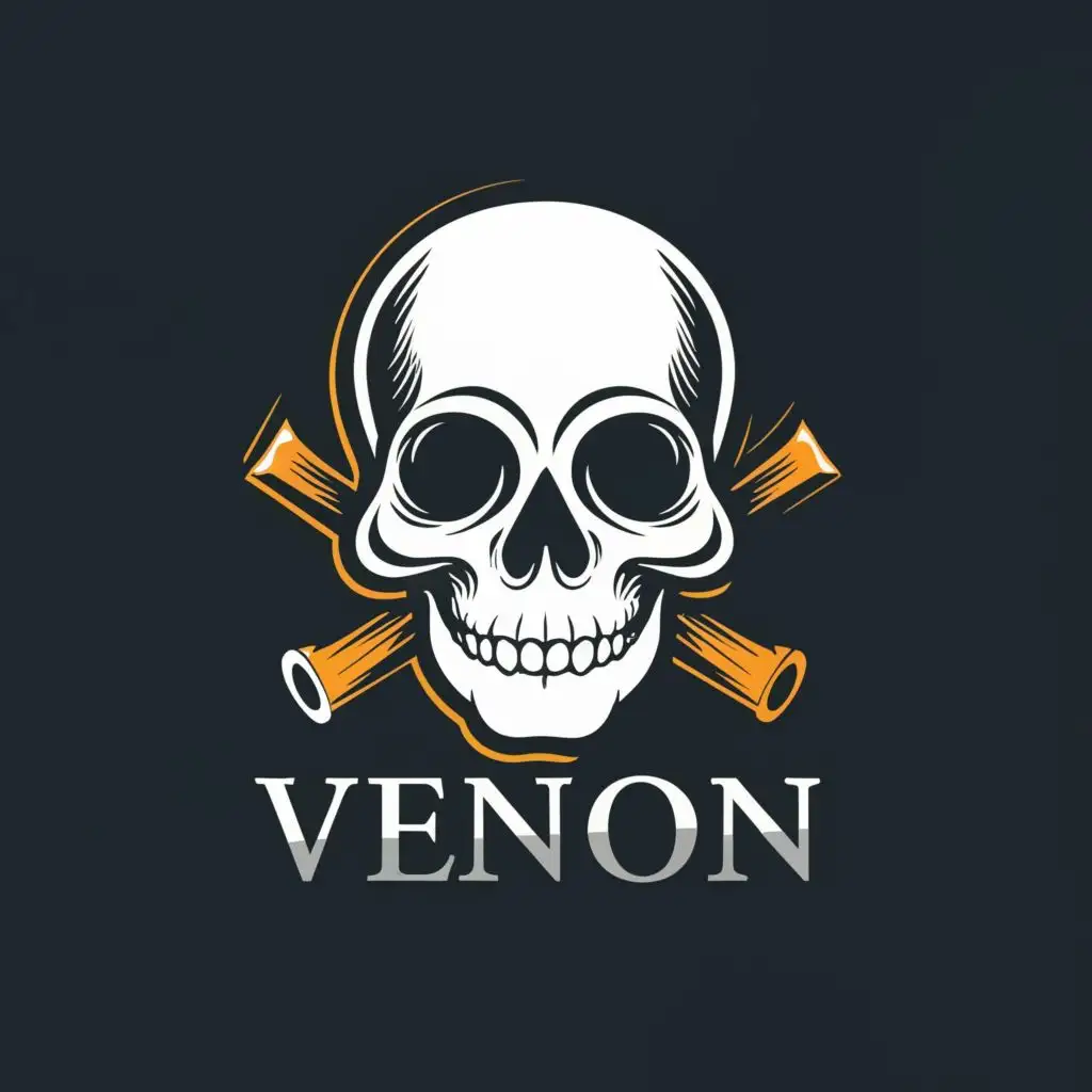 logo, skull, with the text "venon", typography, be used in Education industry