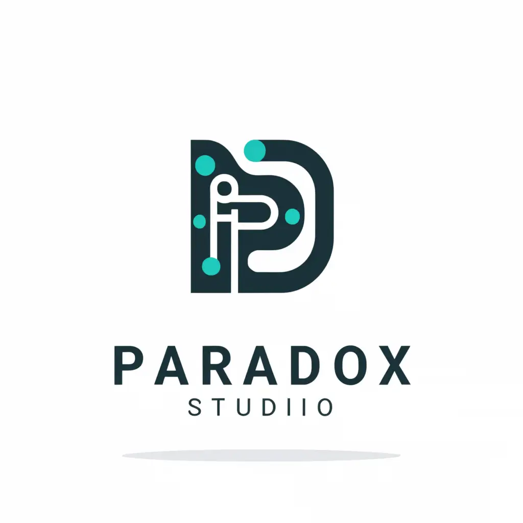 a logo design,with the text "paradox studio", main symbol:technology,Minimalistic,clear background