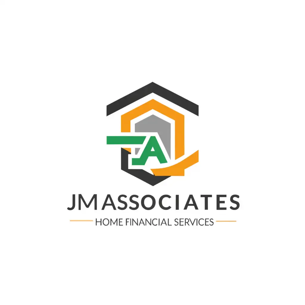 a logo design,with the text "JM ASSOCIATES", main symbol:HOME LOANS AND FINANCILS SERVICES,Moderate,be used in Finance industry,clear background