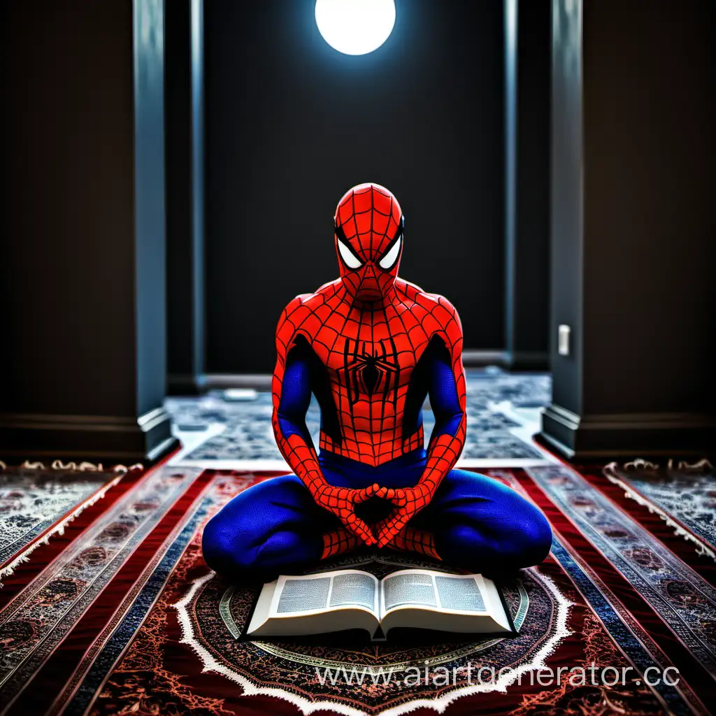 Spiderman-Engaged-in-Devotional-Prayer-Heroic-Namaz-Display