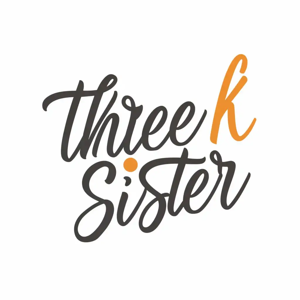 logo, 3 sisters, with the text "THREEK SISTER", typography