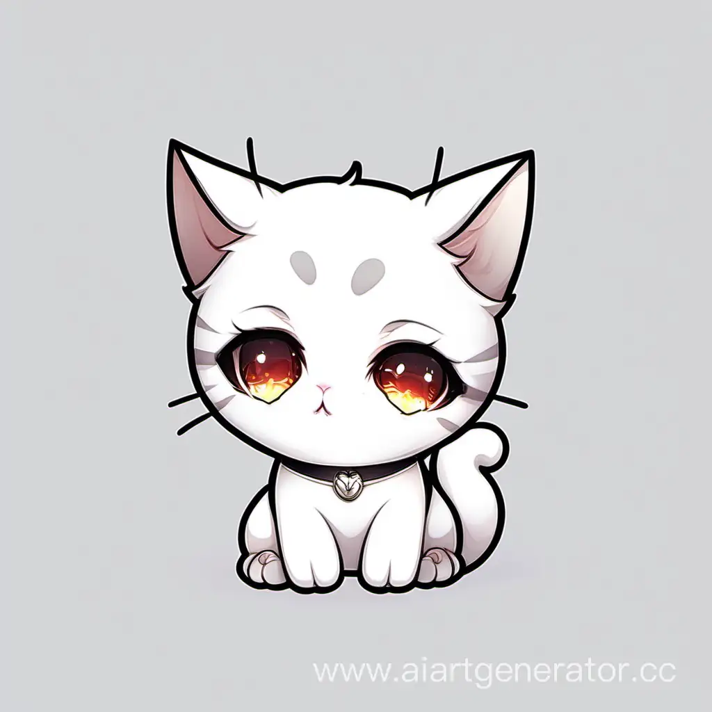 Adorable-White-Chibi-Cat-Illustration