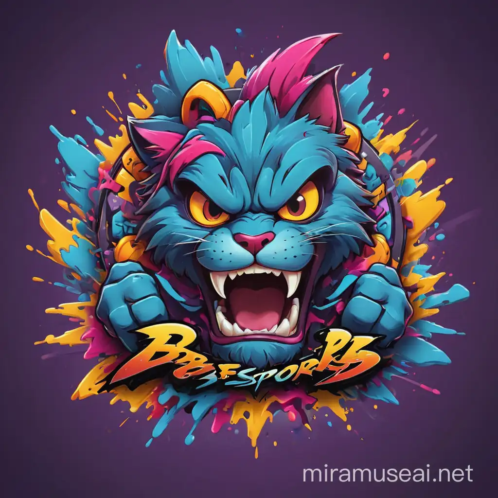 Vibrant GraffitiStyle BB Esports Logo on Solid Background
