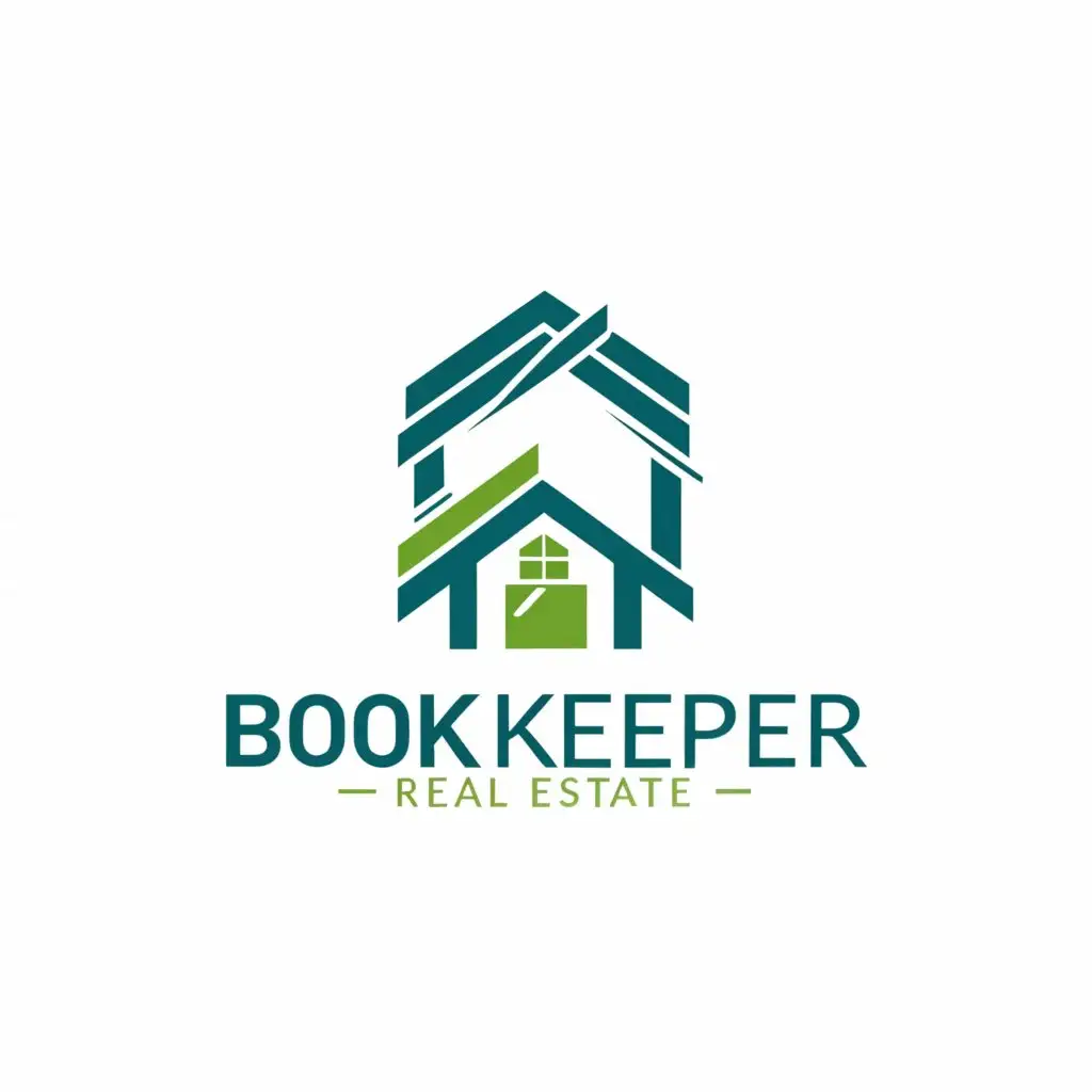 a logo design,with the text "  book keeper", main symbol:house,complex,be used in Real Estate industry,clear background